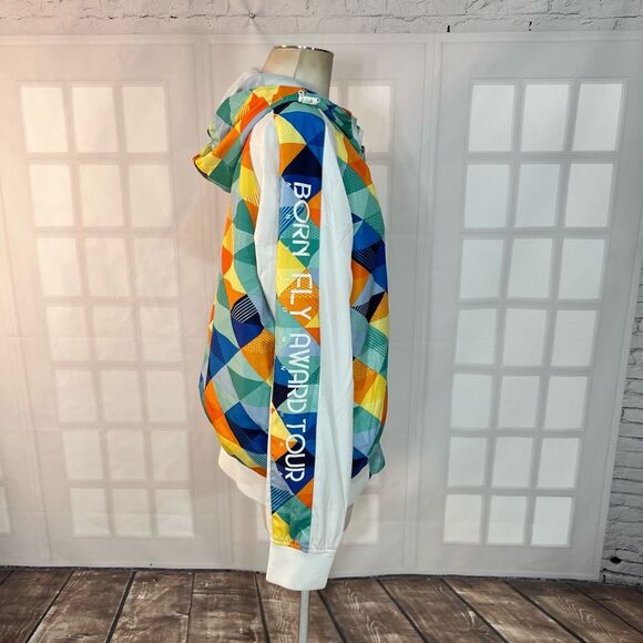 Born Fly Multicolor Colorful Windbreaker Jacket Size Large - Picture 4 of 10